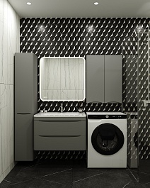 Style Line Мебель для ванной Бергамо Мини 80 подвесная серая Люкс антискрейтч Plus – фотография-2